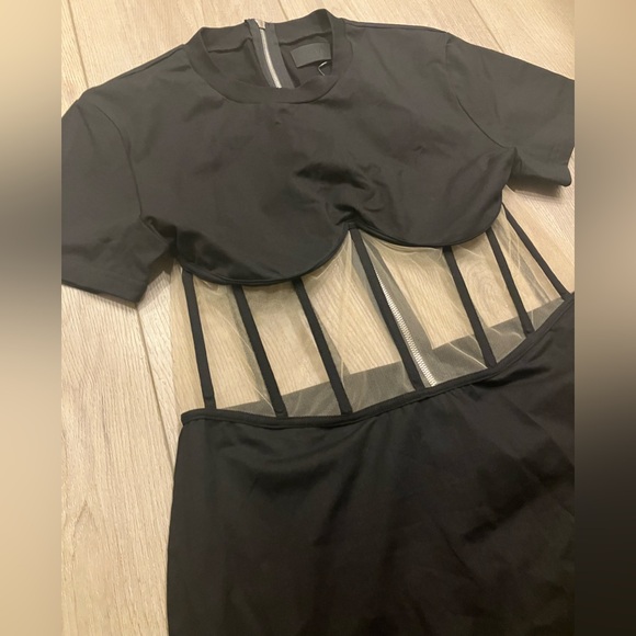 Black Mesh Cutout Dress NWT - Picture 6 of 6
